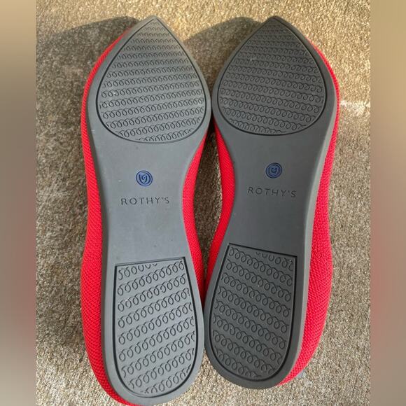 Rothy’s Red/Flame? Pointed Toe Ballet Flats Shoes Women’s 8.5 - Picture 5 of 7